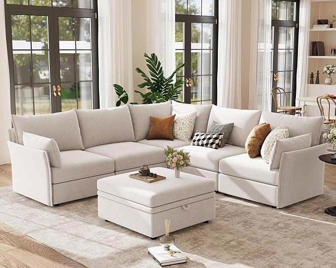 ABCASA 103.5" Oversized Modular Sectional Sofa, L Shaped Convertible Couch by ABCASA