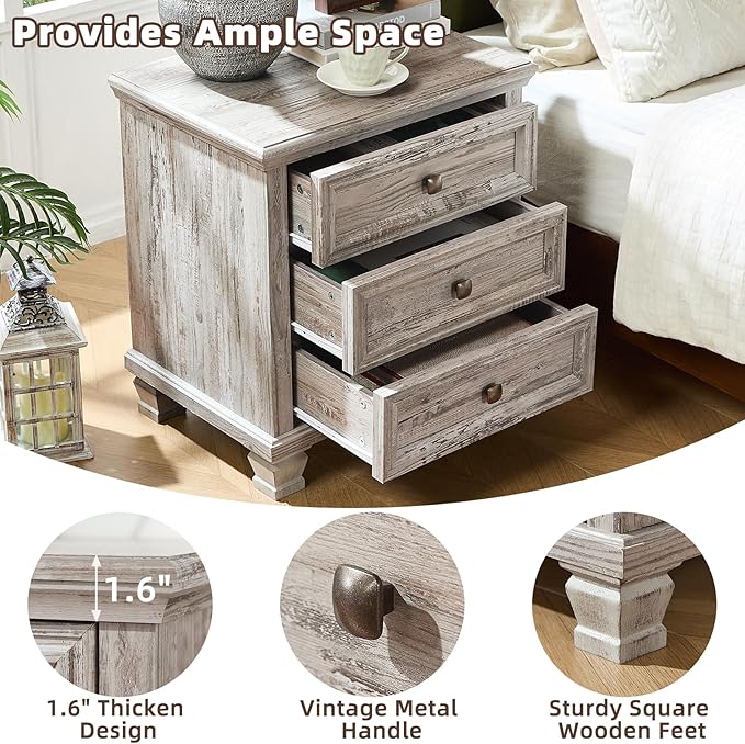 SAVOR LIFE Farmhouse Nightstand - Image 7