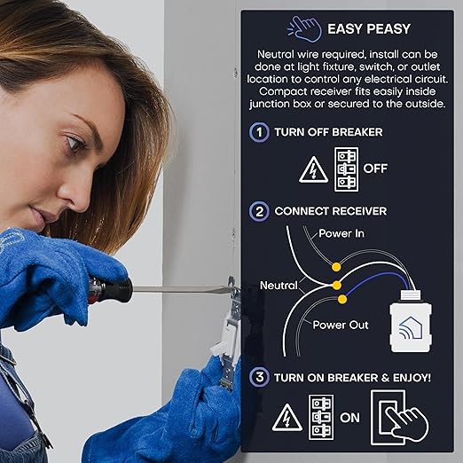 RunLessWire 2 Fixture Battery-Free DIY Kinetic Wireless Light Switch Kit 150ft - Image 5