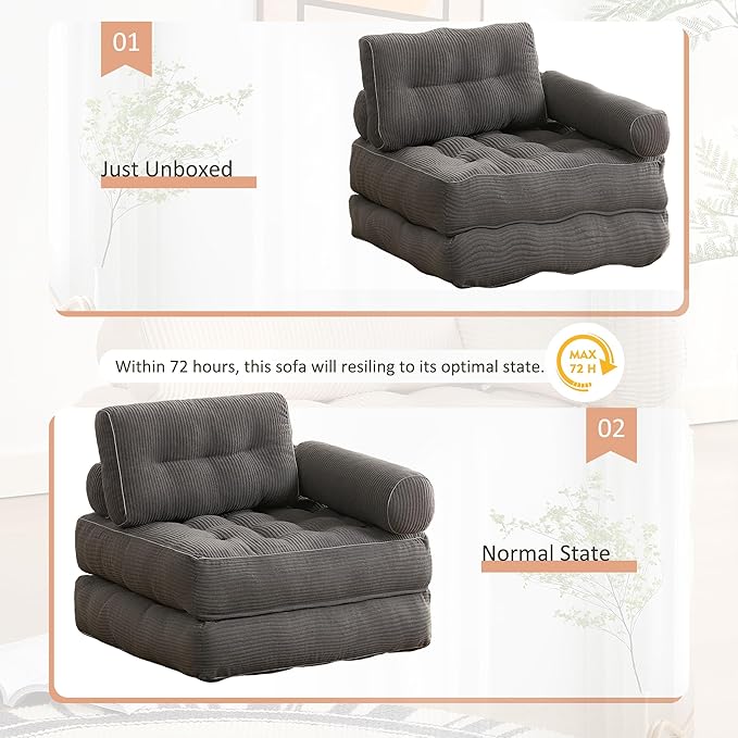 Plus Futon Sofa Bed for Small Spaces, Floor Couch - Image 8