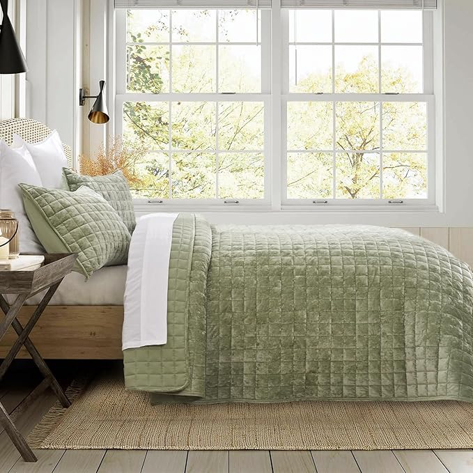 RECYCO Luxury Velvet Quilt Set Full Queen Size Bedding Sets, Ultra Soft Velvet - Image 3