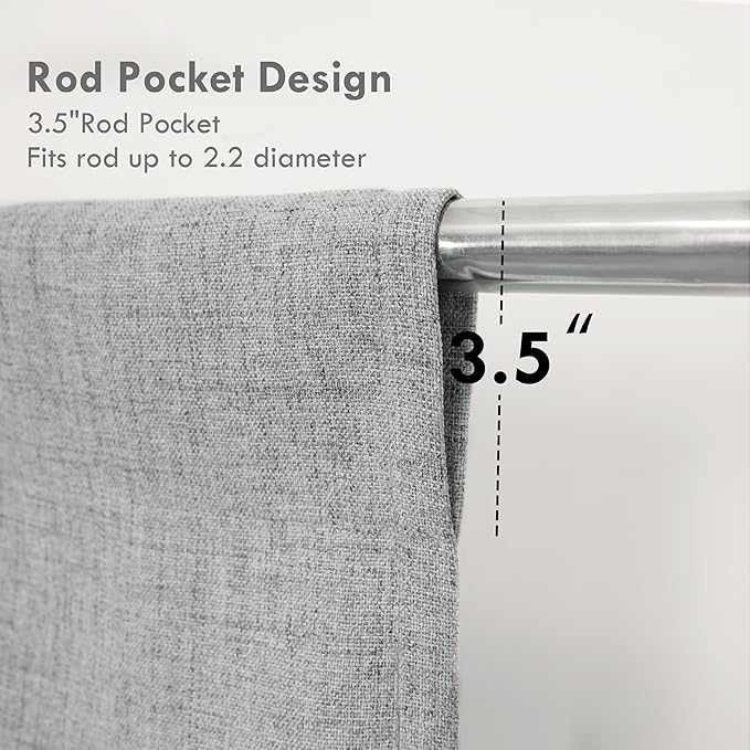 DriftAway Double Layer Linen Blackout Tie Up Curtains Thermal Insulated Fully - Image 5