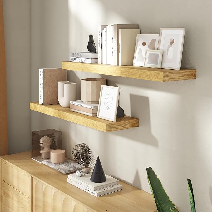 36 Inch Floating Shelves for Wall, 8 Inch Deep Floating Shelf for Storage & - Image 2