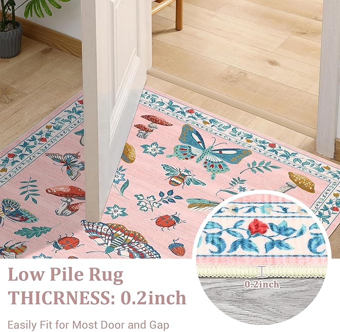 Mushroom Insect 8x10 Area Rugs, Washable Rugs - Image 5