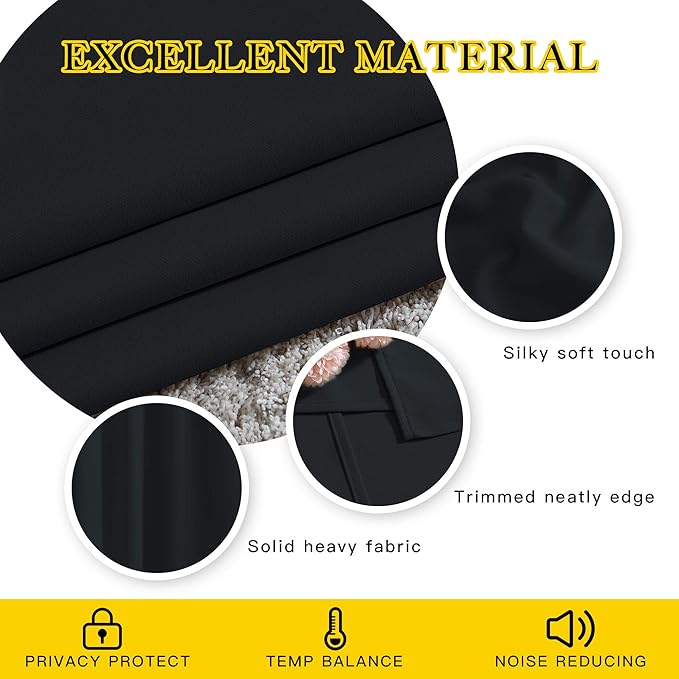 NICETOWN Blackout Curtain Panels 66 inches - Image 4