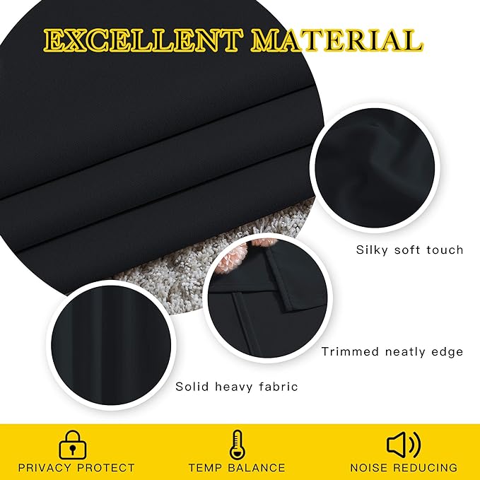 NICETOWN Blackout Curtain Panels 72 inches Length - Image 4