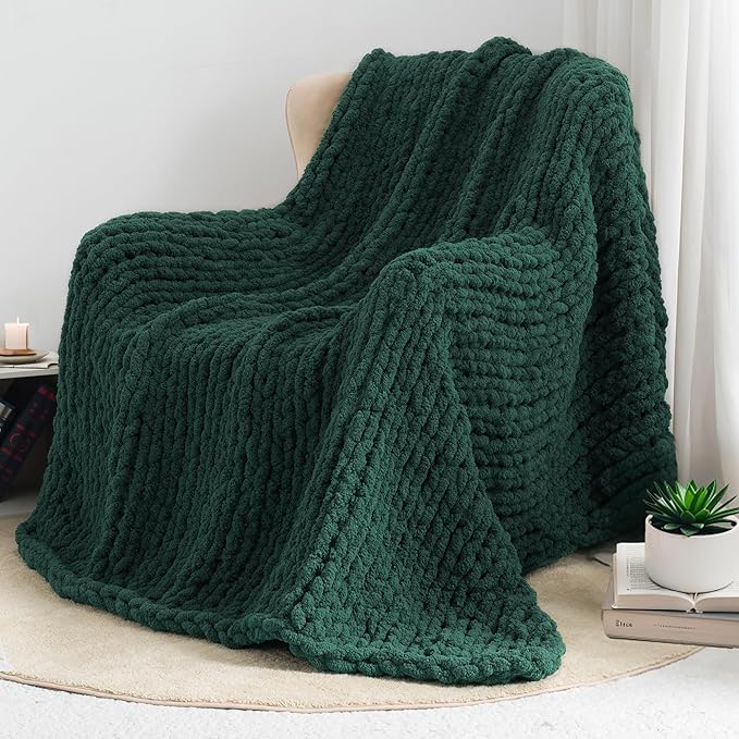 Chunky Knit Throw Blanket 50"X 60", 100% Handmade - Image 7