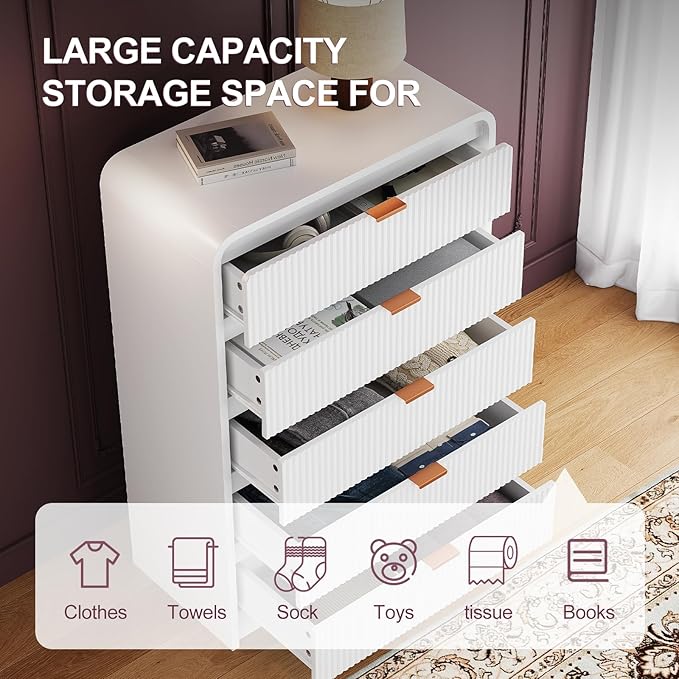 FURSUN Fluted 5 Drawers Dresser - Image 3