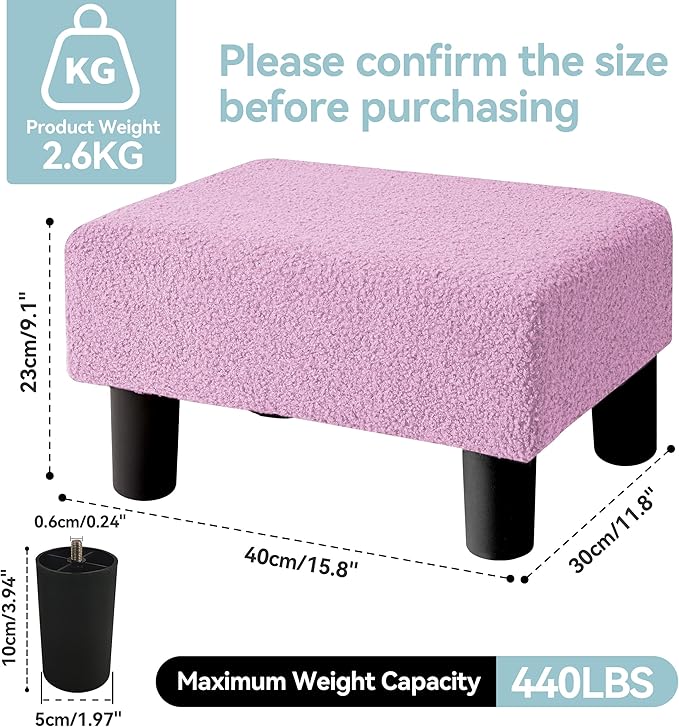 BRIAN & DANY Small Foot Stool Ottoman, Footstool - Image 2