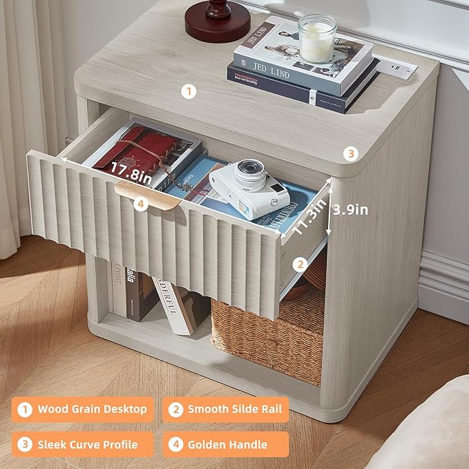 LEYAOYAO Fluted Nightstand - Image 7