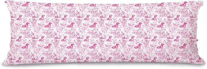 Pink Chinoiserie Dachshund Dog 20x54 Body Pillow Cover by Unknown