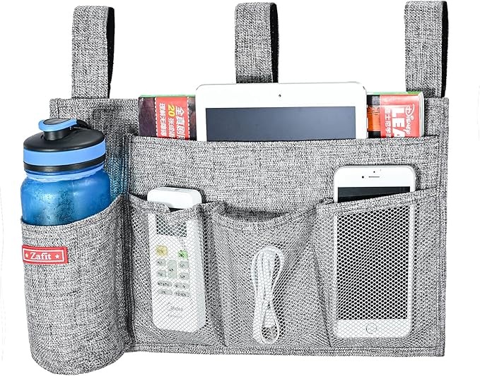 Linen Bedside Caddy, Bedside Storage Organizer by ZAFIT