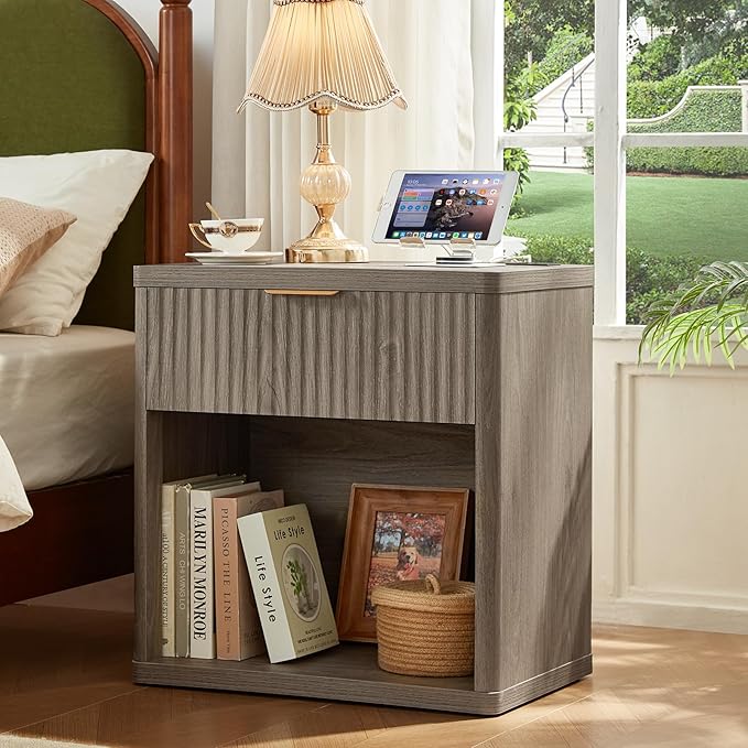 LEYAOYAO 48" Wide Fluted Dresser and 1 Drawers 23" Nightstand Set of 2 - Image 6
