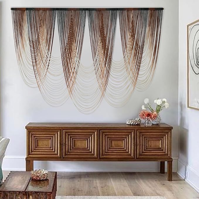 IOWER Macrame Wall Hanging Brown Dip-Dyed Large Macrame Wall Decor by IOWRE
