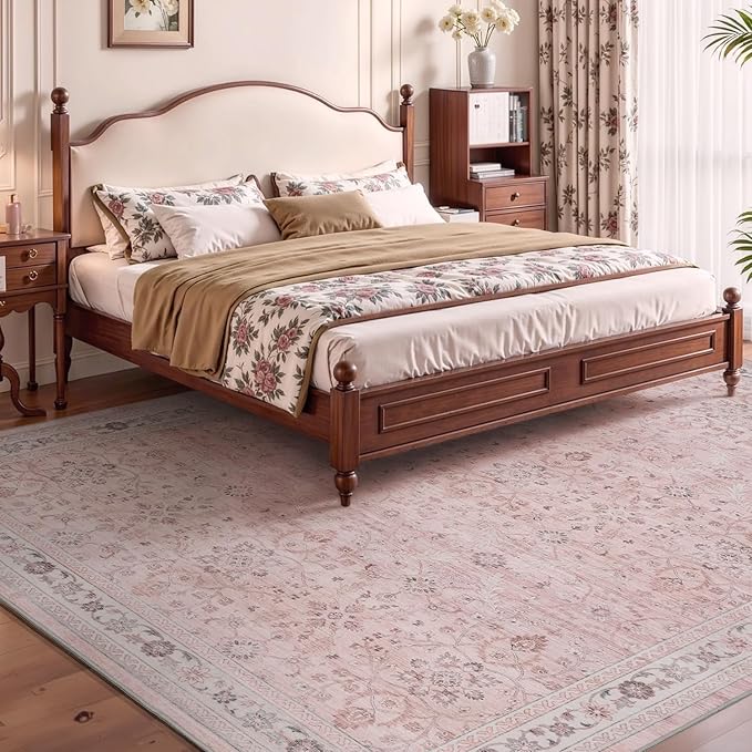 MontVoo-Vintage Area Rug 6X9 Pink Rugs - Image 2