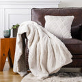 BATTILO HOME White Faux Rabbit Fur Blanket by BATTILOHOME