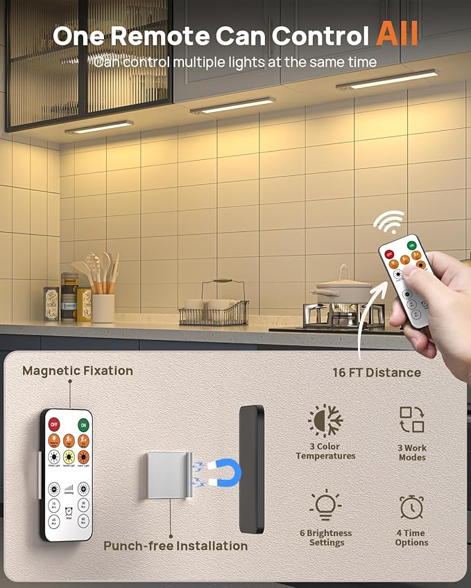 Under Cabinet Lights, 80 LED Motion Sensor Light Indoor, 4000mAh USB - Image 6