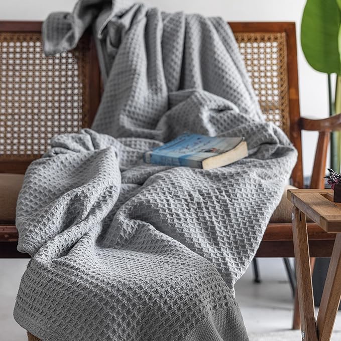 Salt Earth Organic Cotton Throw Blanket, Outdoor & Office Couch, Modern Room - Image 7