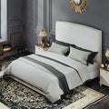 Queen Size Bed Frame with Headboard, Soft Boucle Fabric, No Box Spring Needed by BarnFurin