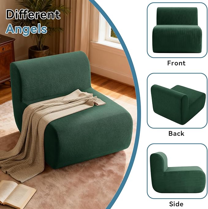 Single Boneless Chairs, Fireside Beanbag Chair Upholstered Cloud Sofa Chair - Image 5