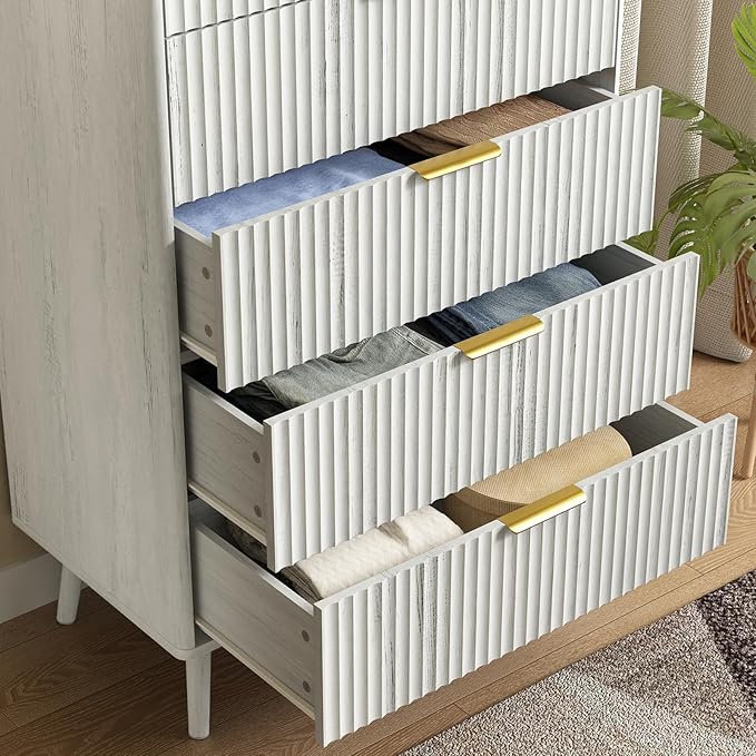 CARPETNAL Fluted 5 Drawers Dresser - Image 7