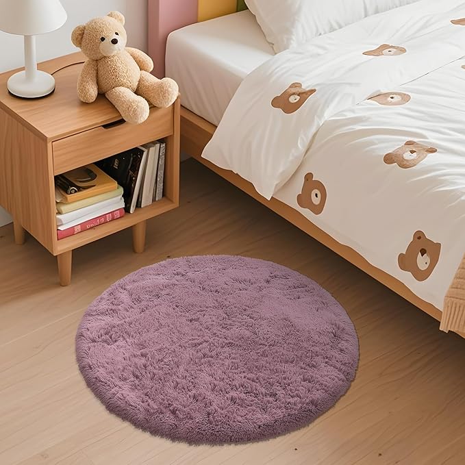 OLANLY Blush Round Rugs for Bedroom - Image 2