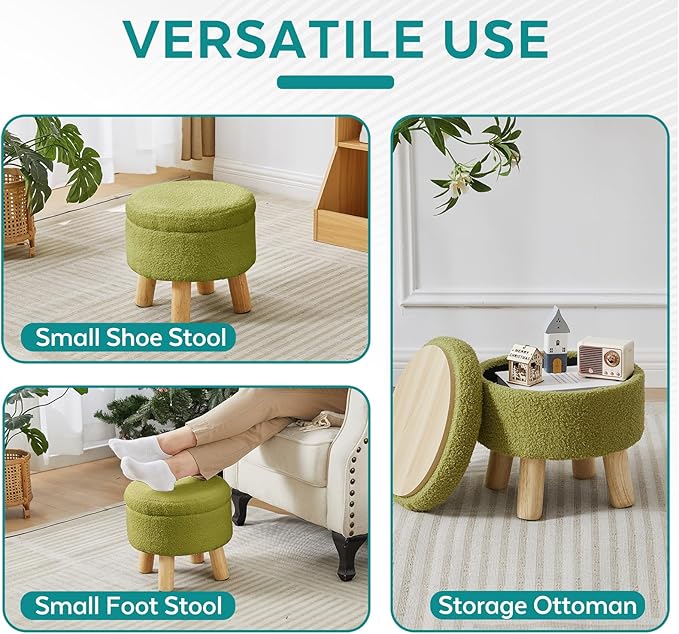FIMIVIBI Small Foot Stool Ottoman - Image 5