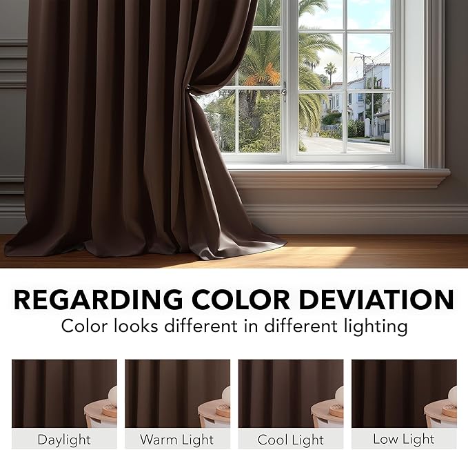 Deconovo Blackout Curtains for Kitchen Window, Back Tab and Rod Pocket Curtains - Image 6