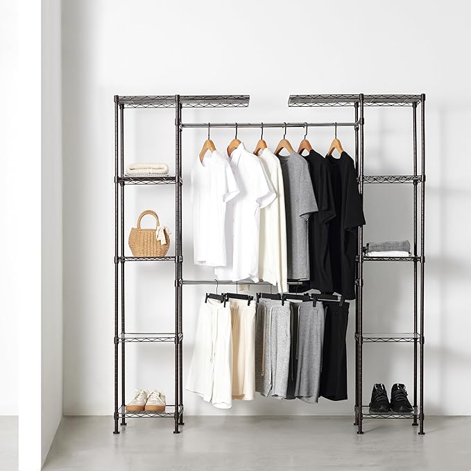 Amazon Basics Expandable Metal Hanging Closet Organizer and Storage Rack - Image 2