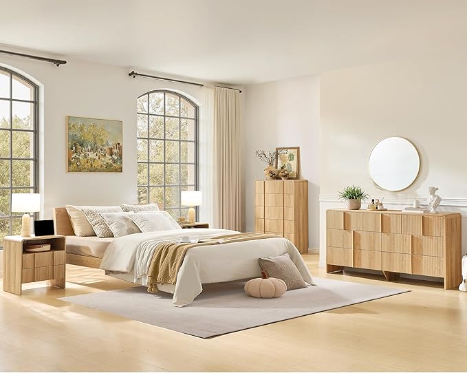 AMERLIFE 63" Fluted 7 Drawer Dresser, Wide Modern Chest of Storage Drawers - Image 10