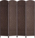FDW Room Divider 6FT Wooden Screen Folding Privacy Screens Portable Wall by FDW