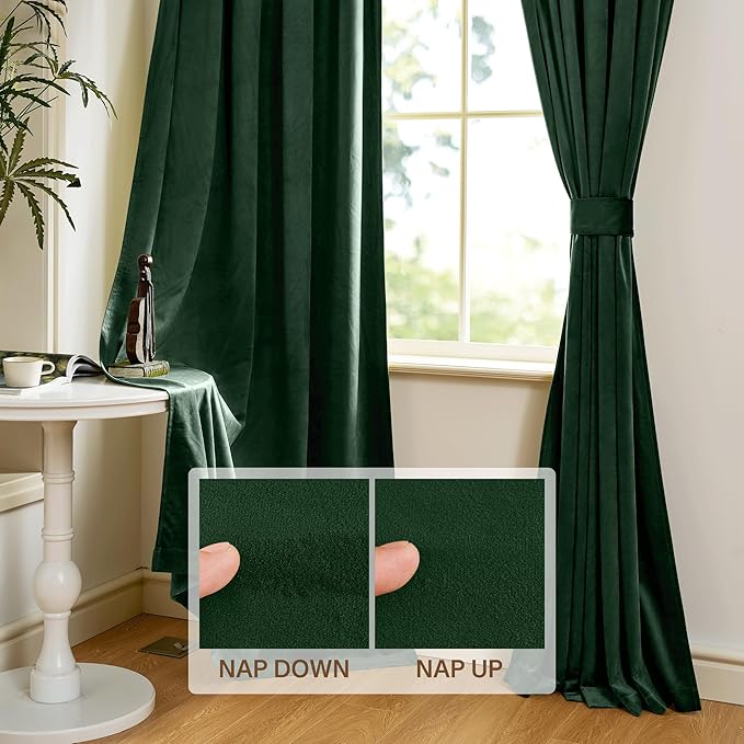 StangH Christmas Dark Green Velvet Curtains - Image 4