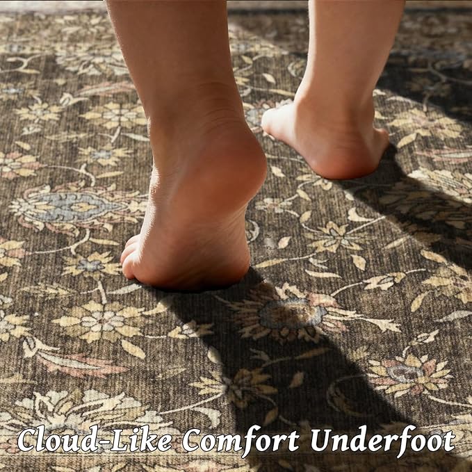 Washable 2x3 Entryway Rug, Boho Non-Slip Door Mat Vintage Distress Small Rugs - Image 4