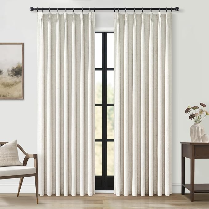 Topfinel 92 Inch Long Black Out Custom Drapery Panels, Double Pinch Pleated by Topfinel