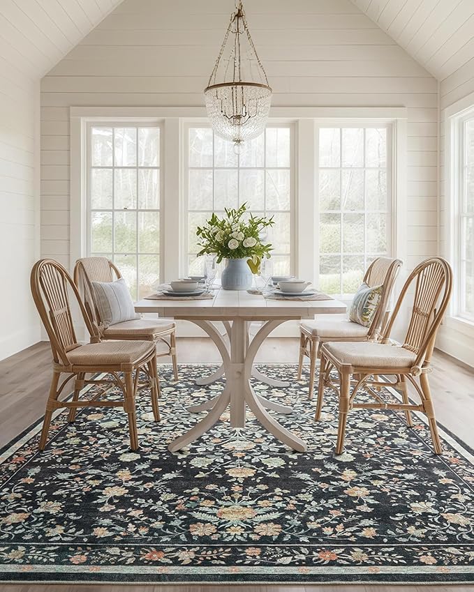 AMADA HOMEFURNISHING 6x9 Area Rugs, Washable Low-Profile Large Living Room Rug - Image 3