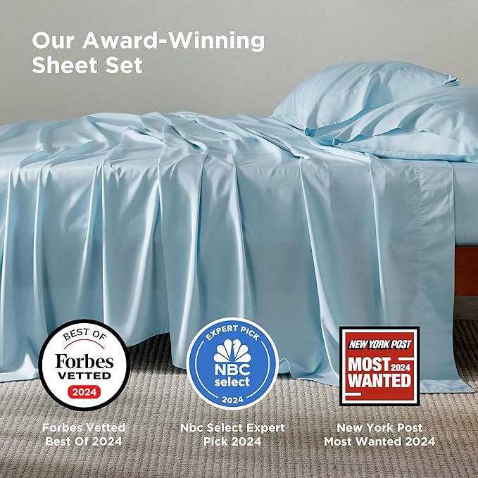 Bedsure California King Sheet Sets, Cooling Sheets, Rayon Derived from Bamboo - Image 2