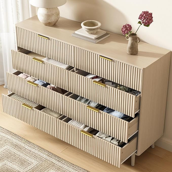 CARPETNAL Fluted 8 Drawer Dresser - Image 6