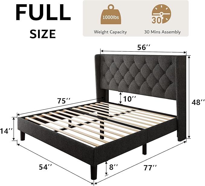 iPormis Full Size Platform Bed Frame - Image 2