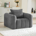 Oversized Boneless Corduroy Accent Chair, Comfy Deep Seat Armchair by WUTUTUEE