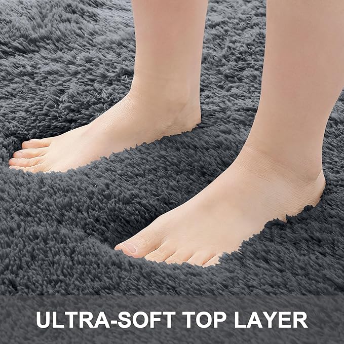 OLANLY 3x5 Machine Washable Small Bedside Rug, Soft Fluffy Shaggy Rugs - Image 4