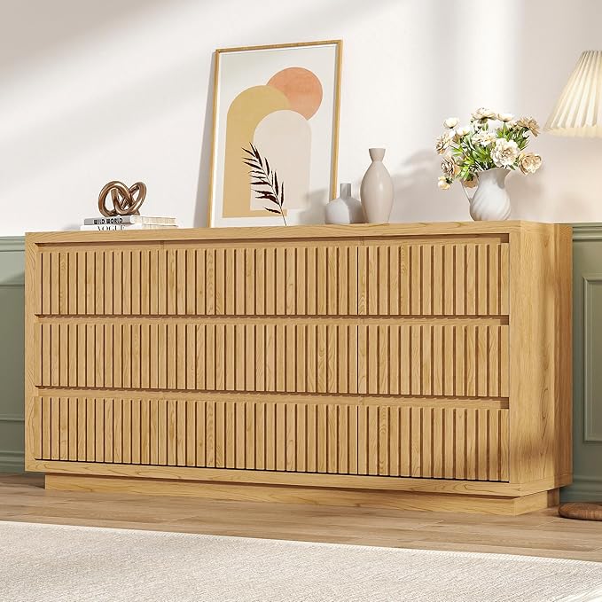 Long Dresser for Bedroom, Large Fluted Dresser - Image 3