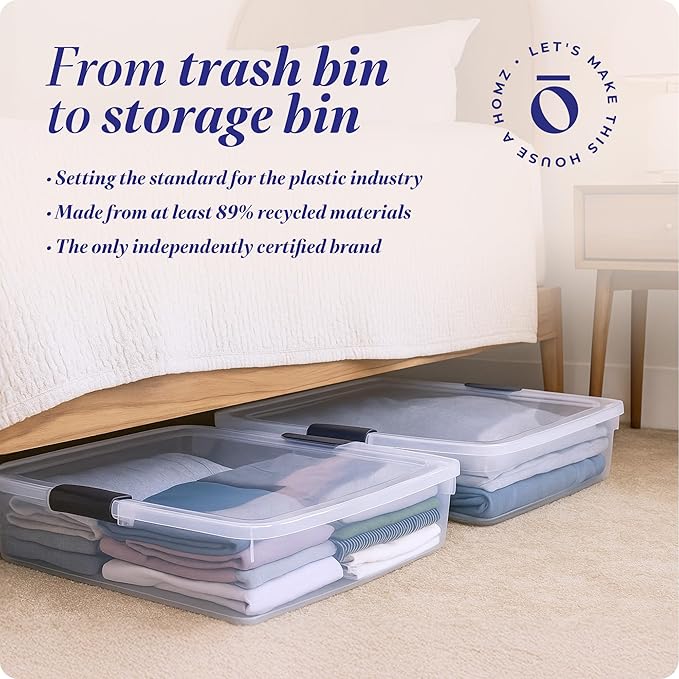 HOMZ 2-Pack Under Bed Storage, 56 Quart, and Towels - Image 7