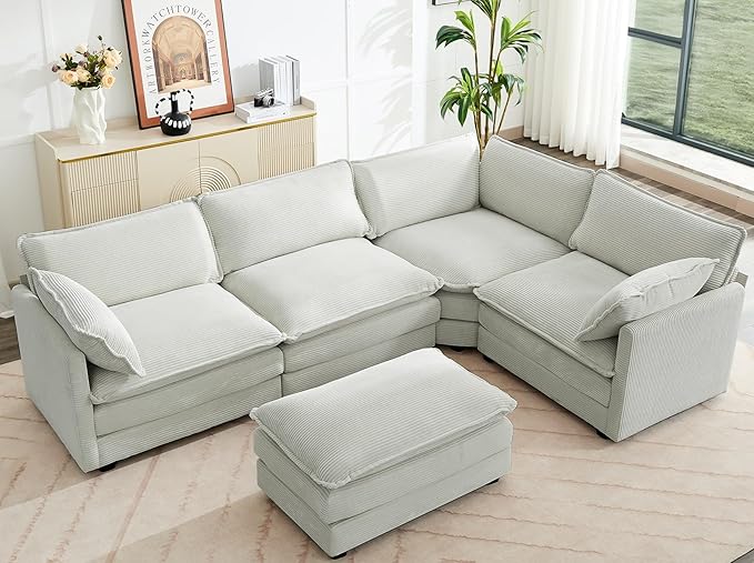 ROWHY 113'' Modular Sectional Cloud Corner Couch, 5 Seater L Shape Sofa Big by ROWHY