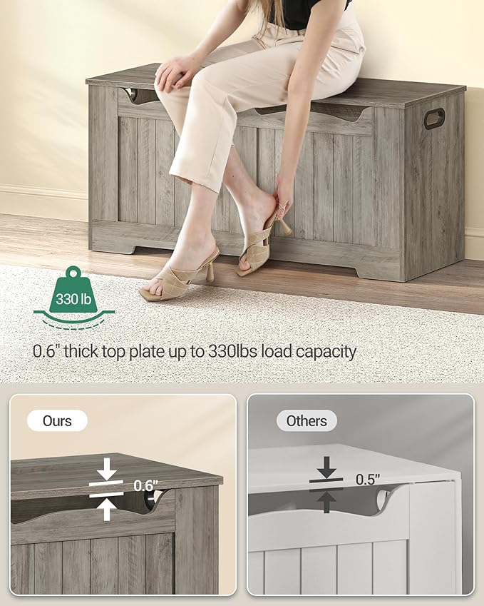 Hzuaneri 39.4" Storage Chest, Storage Bench Trunk - Image 9