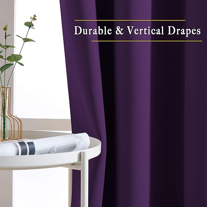 NICETOWN Blackout Bedroom Curtains 66 inches Long, Grommet Light Reducing - Image 5