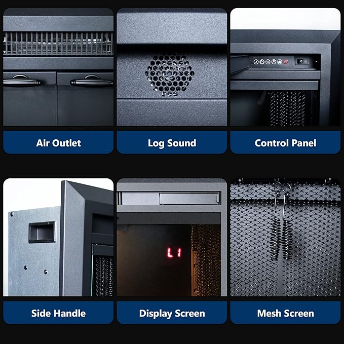 33 Inches Electric Fireplace Insert, 750W/1500W Fireplace Heater - Image 5