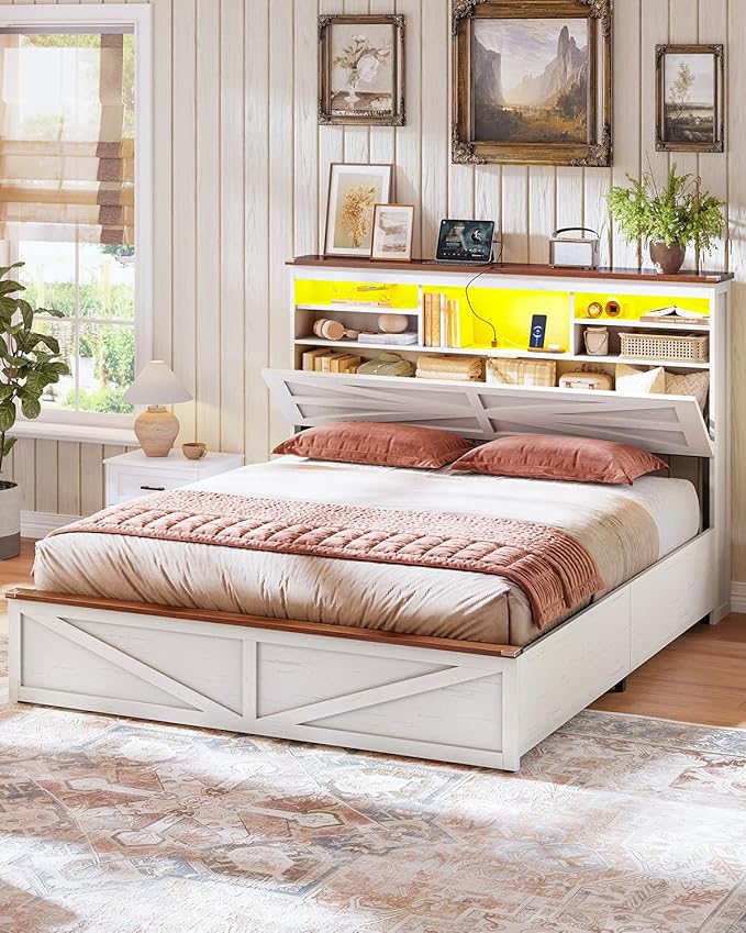 AOGLLATI Farmhouse Bed Frame Queen Size - Image 3