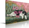 Pveror Funny Cat Wall Art Canvas Dont Rush Me Sleeping Black White Cat Painting by PverorArt