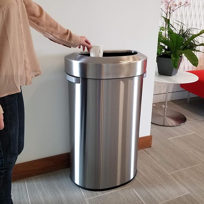 iTouchless 23 Gallon / 87 Liter Stainless Steel Trash Can and Recycle Bin - Image 3
