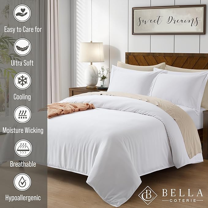 Bella Coterie Luxury Bamboo Viscose Queen Size Duvet Cover Set | 100% - Image 2